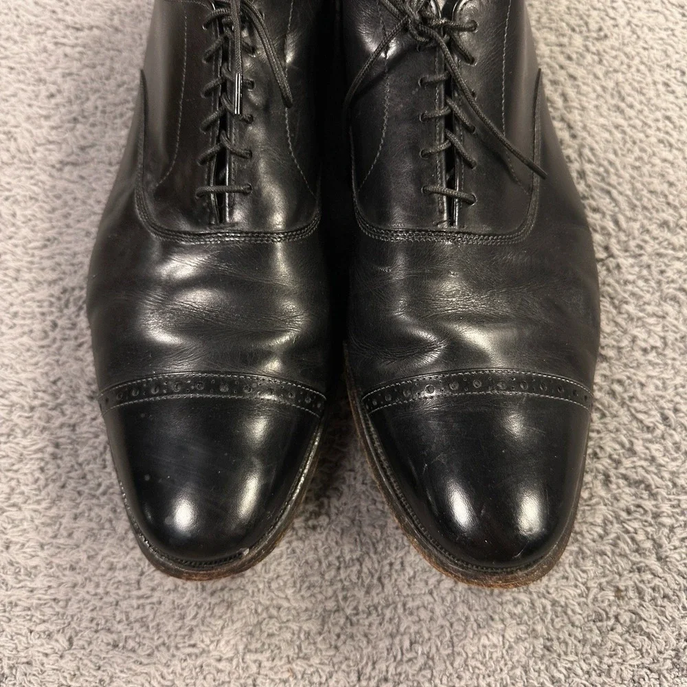 Allen Edmonds Fifth Avenue Shoes‎ Mens 13 B Black Leather Cap Toe Oxford Derby